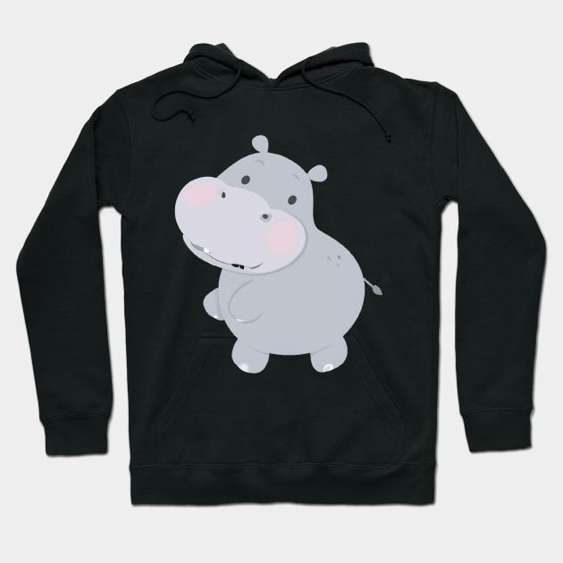 Cute Baby Hippo Hoodie by Zenflow